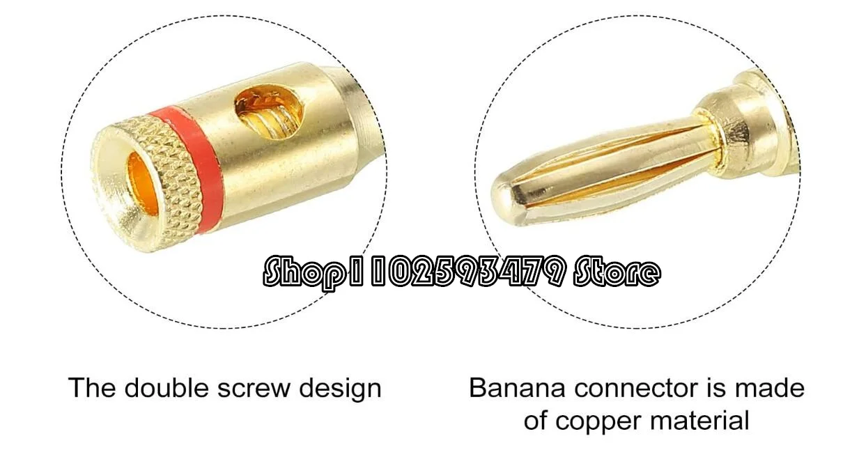 4/8 pcs/lot 24k Gold-Plated Musical Cable Wire Banana Plug Pro Audio Speaker Connector Plated Musical Speaker Pin Connector