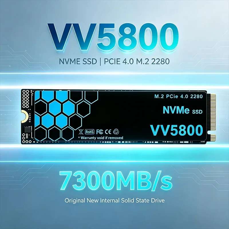 PS5 Desktop Laptop PCIe 4.0 High Speed VV5800 NVMe SSD Enjoy Smoother Gameplay 7300MB/s PCIe 4.0 M.2 2280 Internal Drive
