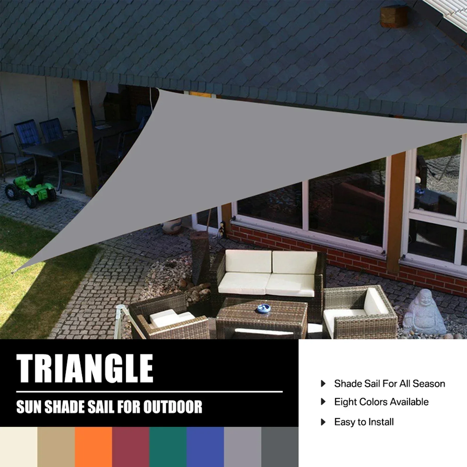 Triangle Sun Shade Sail Waterproof Outdoor Garden Patio Party Sunscreen Awing Sun Canopy For Beach Camping Tent Pool Protection