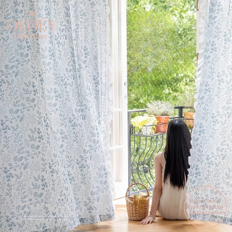 

Summer Series Digital Print Sheer Curtains for Balcony Bedroom Protection Partition Custom Made Lightweight Sun Blocking Drapes