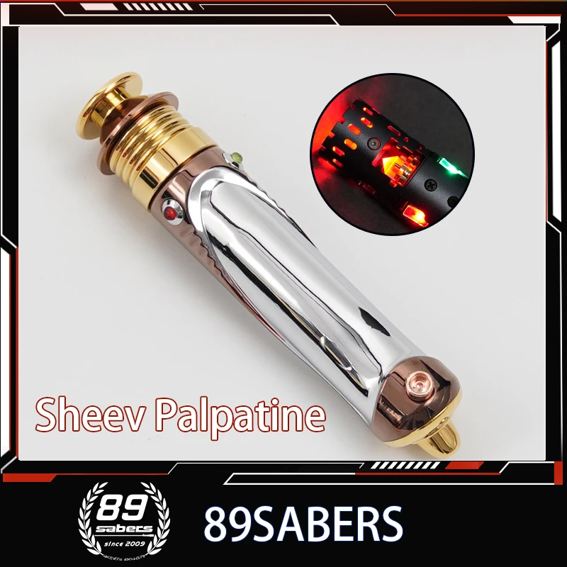 

89SABERS Световой меч Sith Palpatine, оснащенный 19 звуковыми шрифтами и световыми эффектами, реквизит для кино в масштабе 1:1, цельнометаллическая рукоять