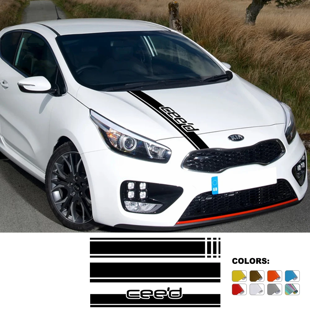 Car Hood Cover Sticker For Kia Ceed GT Line GTline SW Graphics Racing Sport Styling Auto Tuning Accessories Bonnet Decor Decals