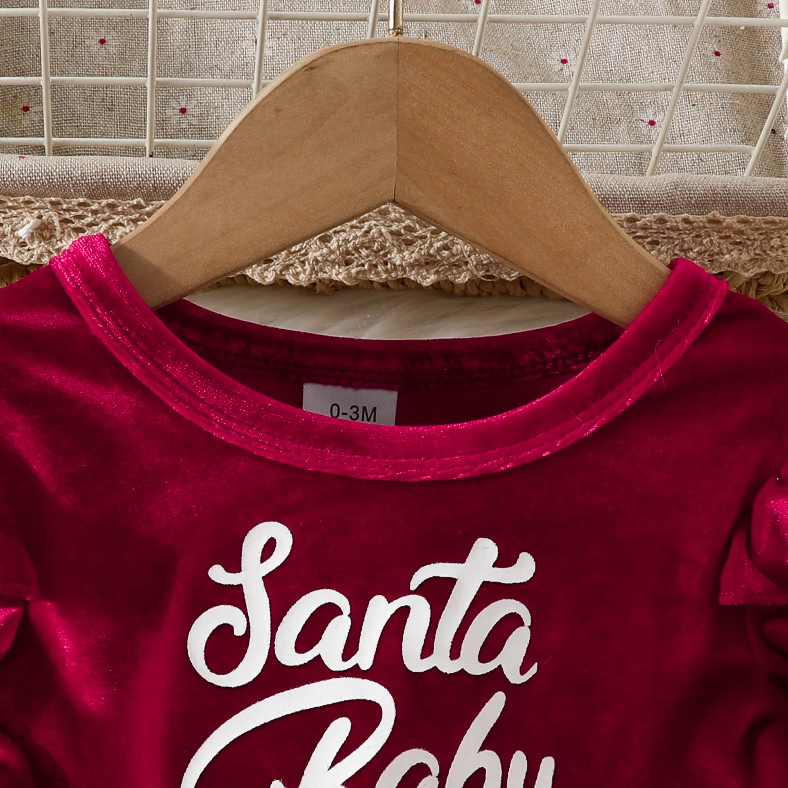 Baby-Neujahrskleider für Mädchen, Buchstabe „Weihnachtsmann-Baby“, Samt-Weihnachts-Bodykleid für Mädchen, Neugeborene, mein erstes Weihnachts-Babykostüm