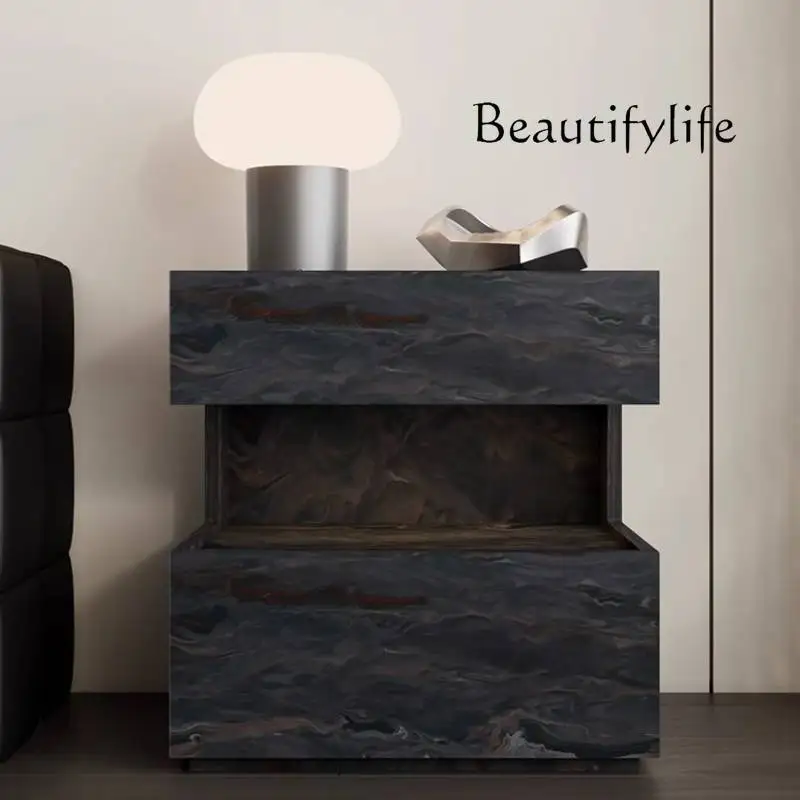 독특한 장식 나이트스탠드 블랙 일본식 클래식 좁은 디자인 침대 옆 테이블 수납 미니멀리스트 메시타스 데 노체 홈 가구