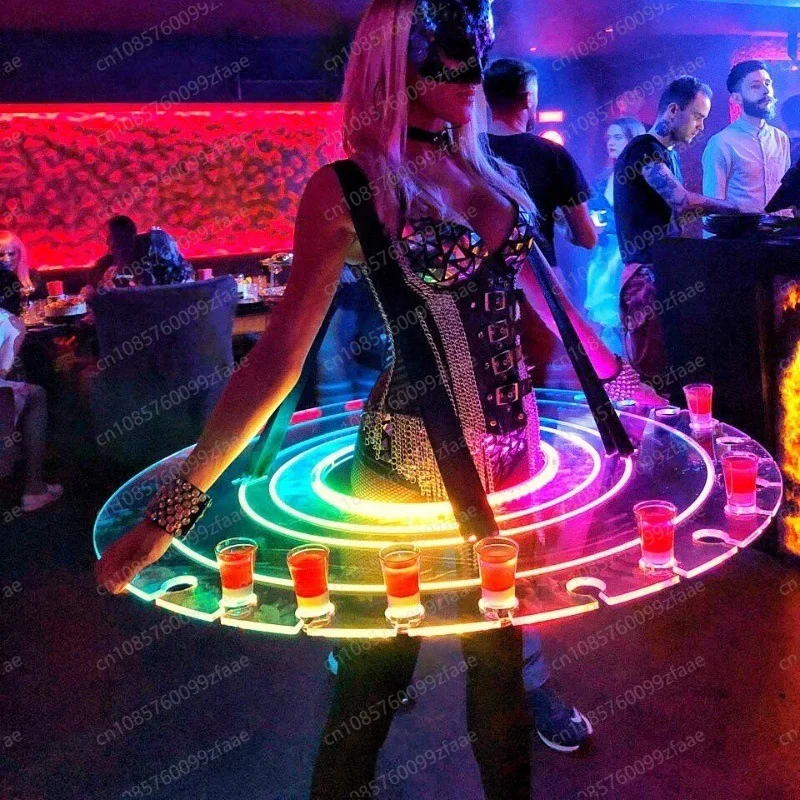 

Creative wine bottle wine glass shelf red wine display stand bar KTV luminous plastic display stand