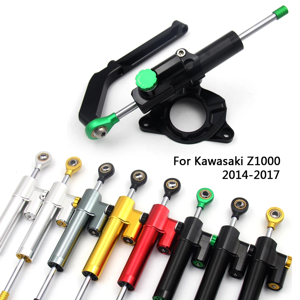 Motorcycle CNC Damper Steering StabilizerLinear Reversed Safety Control+Bracket For KAWASAKI Z1000 Z 1000 2014-2017 2016 2015