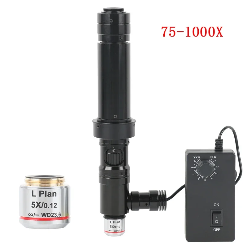 Objectif achromatique pour microscope 400X 1000X 2000X Cmount Coaxial Light Lens 5X 10X 20X