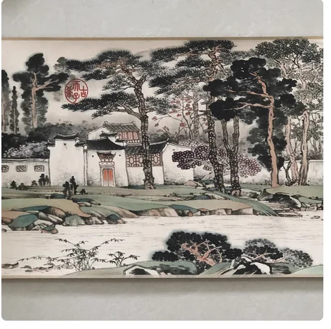 Antique calligraphy and painting collection villa scroll home decoration Chinese Middle Hall Living Room Office Crane Hanging