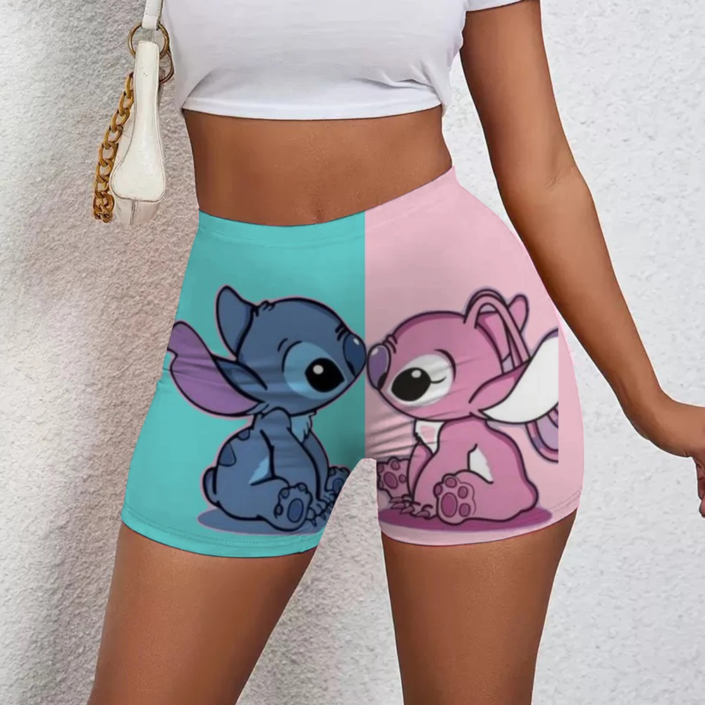 カスタム女性リロとスティッチパターンかわいいワークアウトヨガショーツジムアスレチックランニングバレーボールショーツ