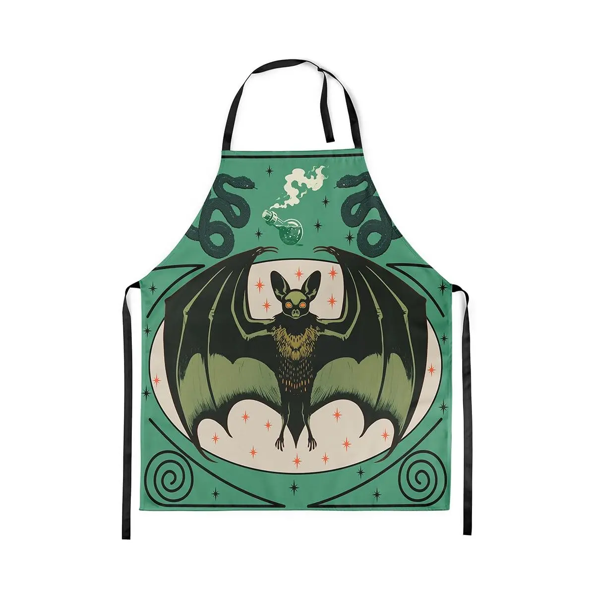 

Waterproof Apron Black Bat Apron For Teens Youth, Halloween Gothic Decor Cooking Aprons, Funny Halloween Kitchen Aprons 