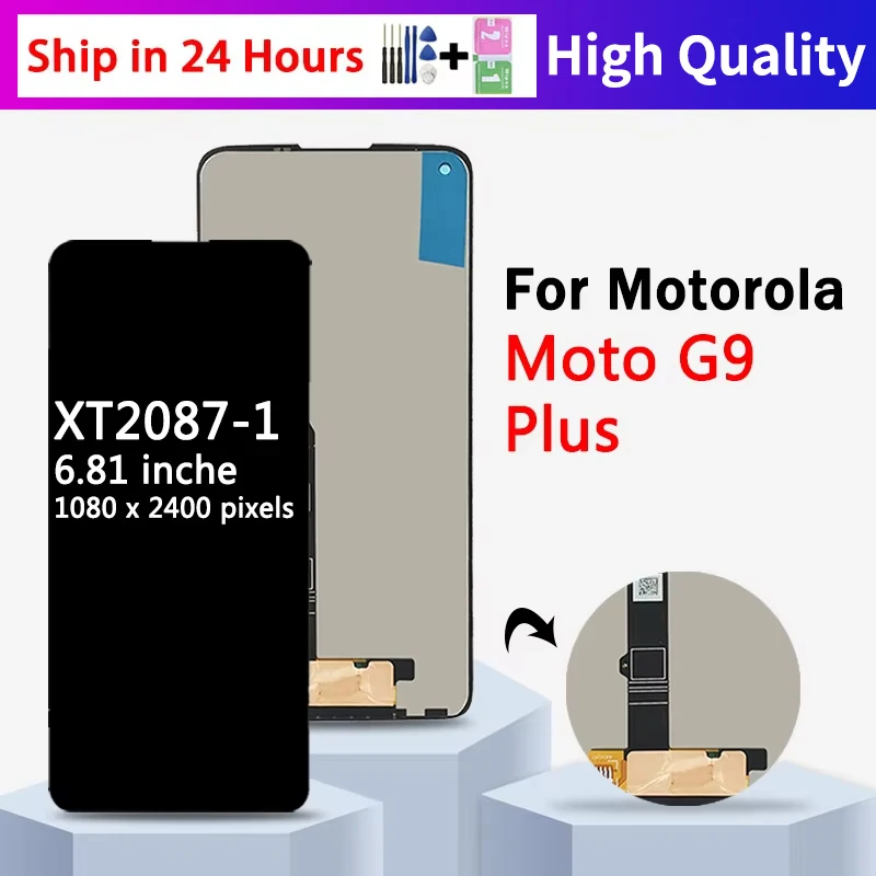 

6.81" Original For Motorola Moto G9 Plus LCD Touch Screen Sensor Panel Digiziter Assembly For Moto G9Plus XT2087-1 Display