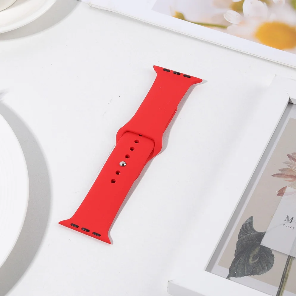 Silikonarmband für Apple Watch, 40 mm, 44 mm, 45 mm, 46 mm, 41 mm, 42 mm, 38 mm, Armband, Correa, iWatch Series SE 12/6/7/8/9/11, Ultra, 4 Armbänder, 49 mm. – Detail 3