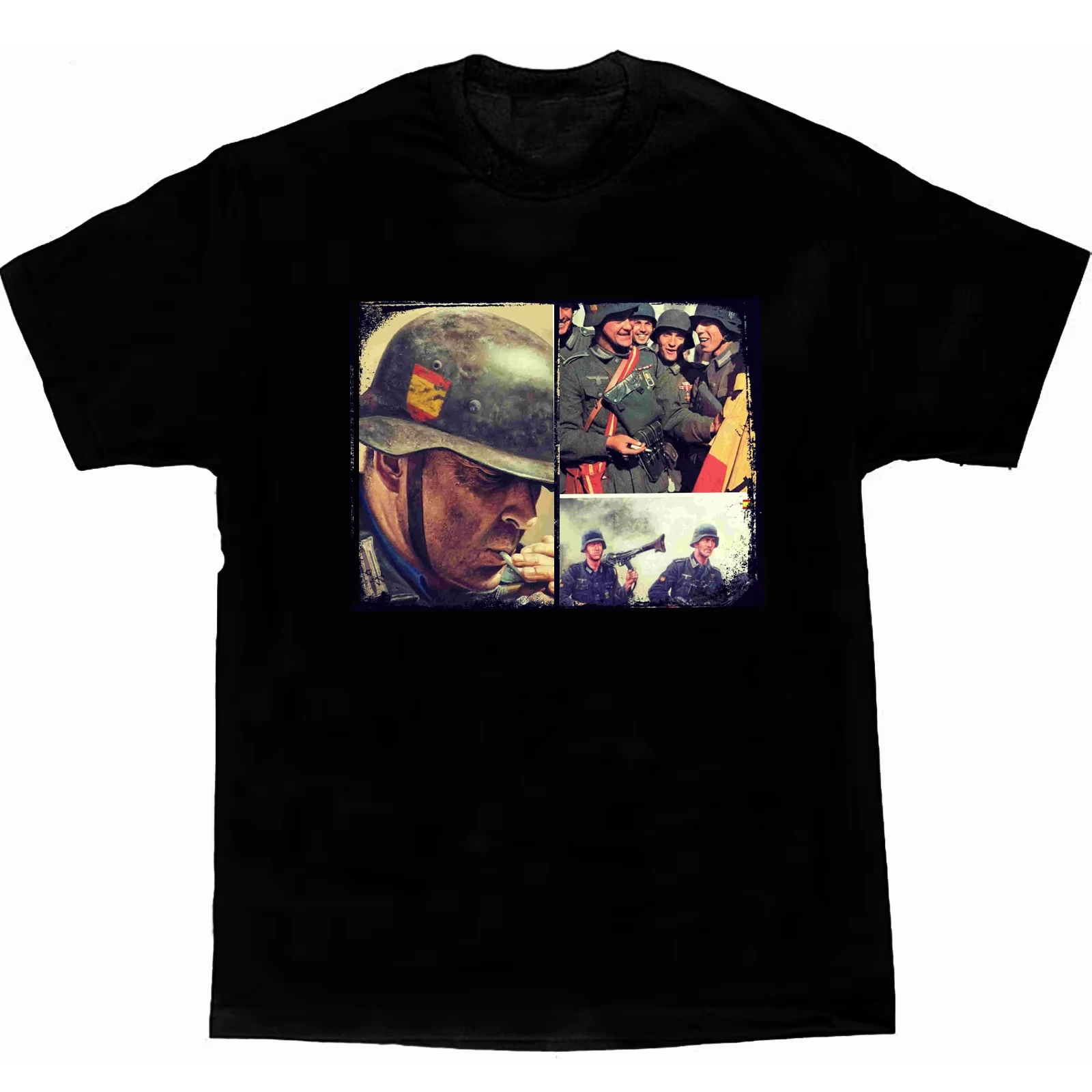 Camiseta de la Unidad de Voluntarios de la División Azul de España, Batalla en el Bosque de Krasny Bor. Camiseta de Manga Corta para Hombre de Algodón Premium