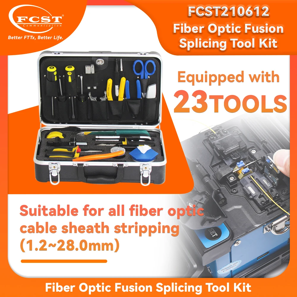 

FCST FTTH 23 Fiber Stripper Tools Fiber Optic Fusion Splicing Toolkit for Fiber Welding Job 1.2-28mm All Cable Jacket Stripping