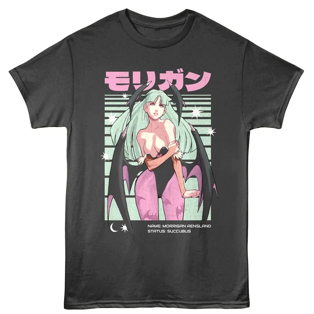 Darkstalkers Morrigan Aensland Succubus Graphic T-Shirt Cotton Men Women Streetwear Tee