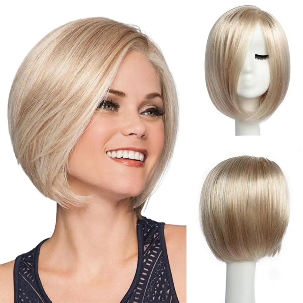 

European and American Fashion Women's Short Straight Hair Bob Wig Full Head Synthetic Fiber Wig