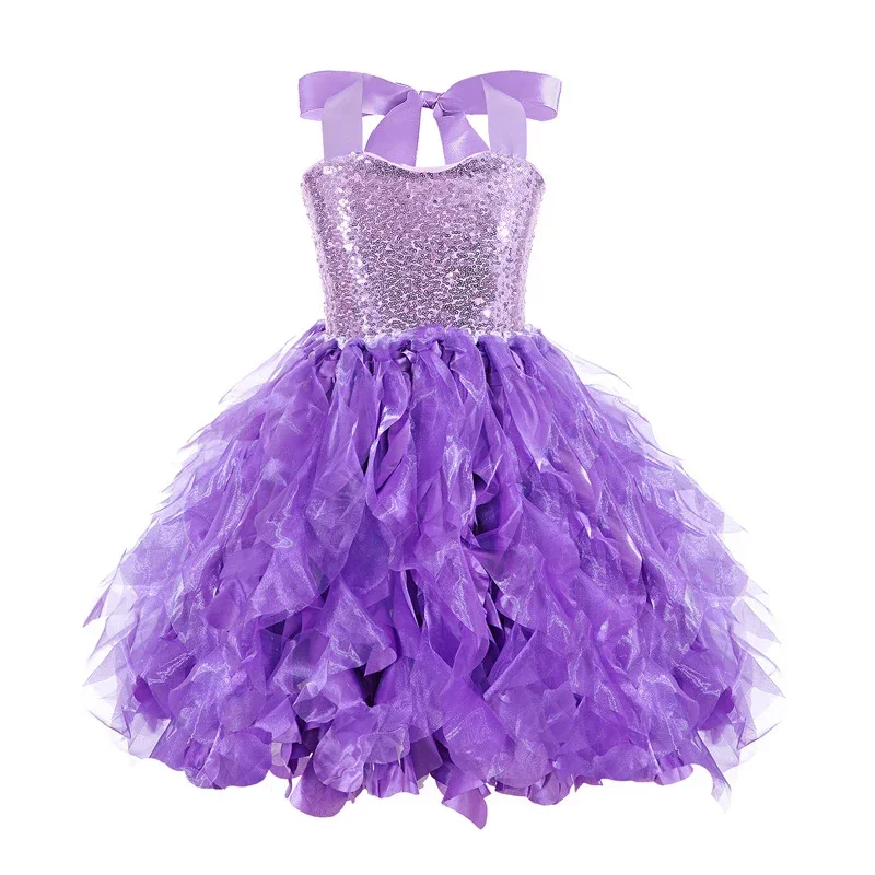 New Fashion Party Girls Dress Christmas Little Princess Dresses For Girl Summer Rainbow Mesh Dance Costume Birthday Kids Clothes