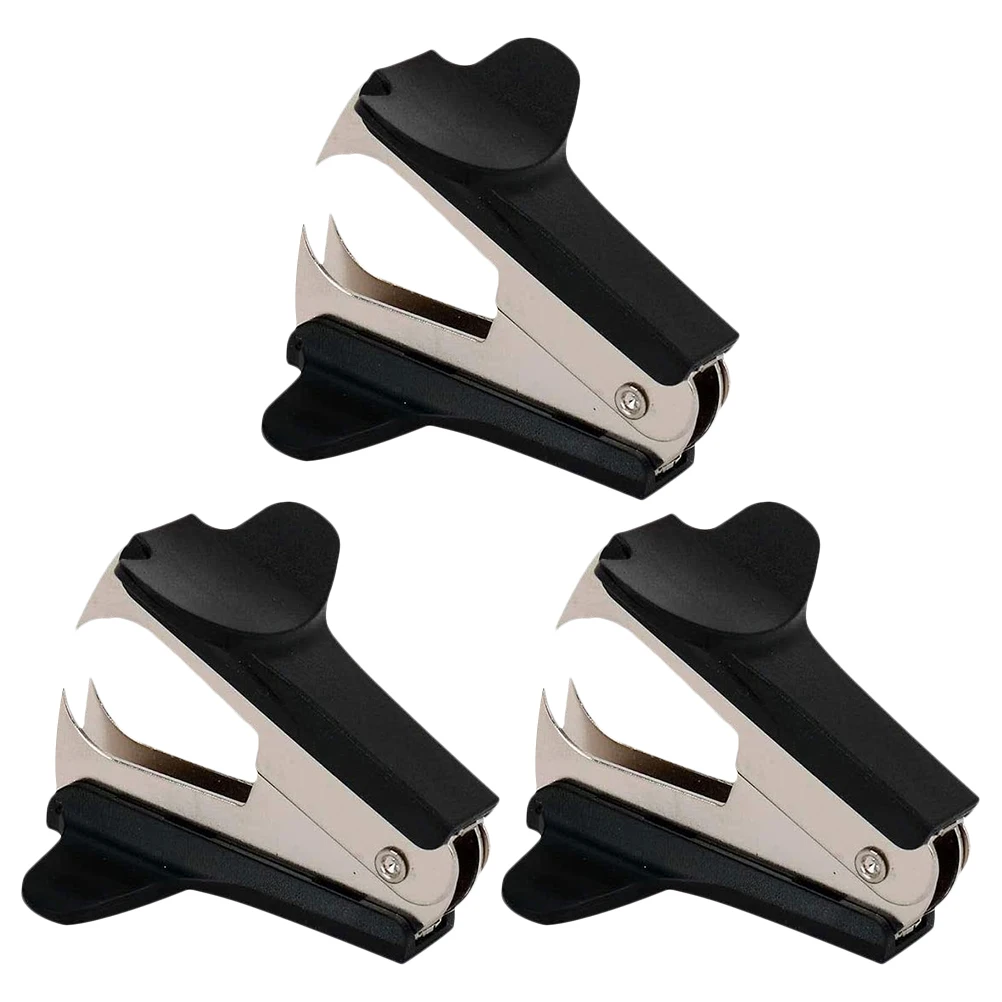 

3pcs Pink Aluminum Alloy Staple Remover Plastic Quiet Office Classroom Easy One Handed Removal Tool