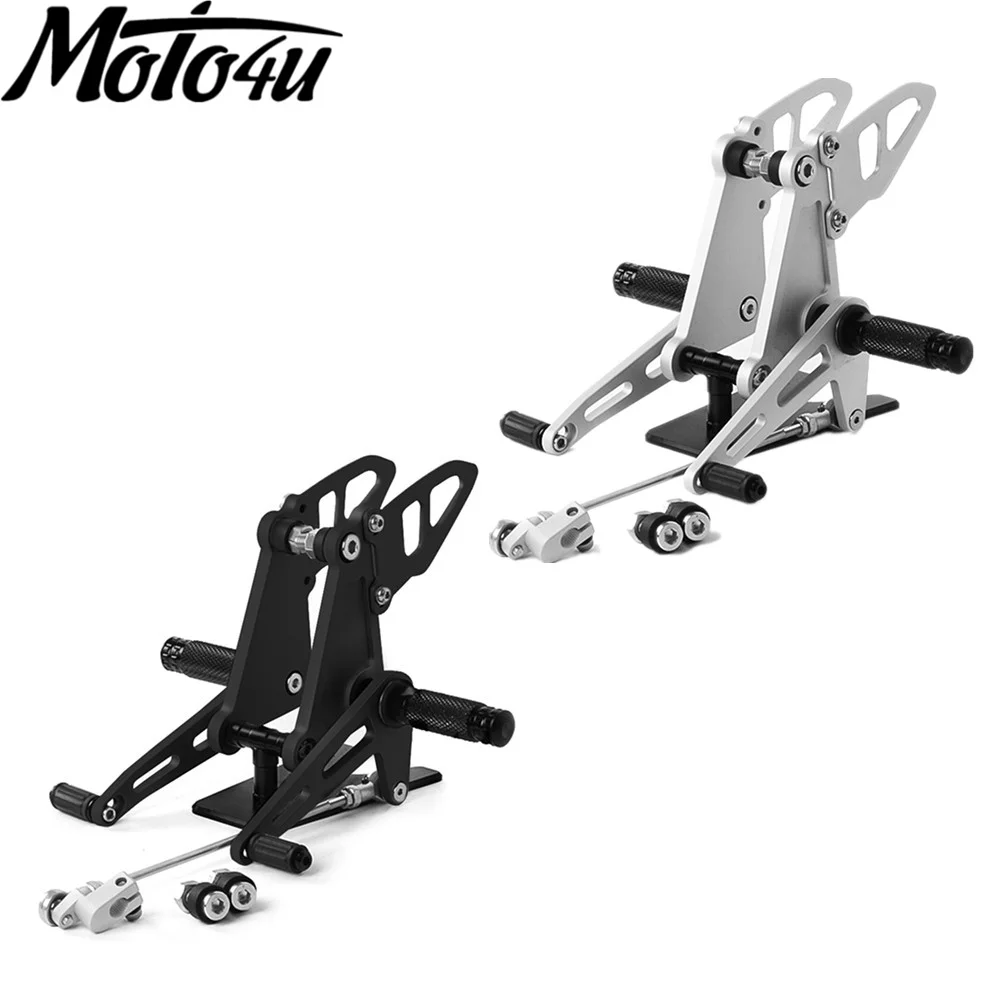 

MOTO4U Motorcycle Rear Set Foot Pegs Race Black CNC Aluminum Accessories Kit Fit For Honda CB500 1998 1999 2000 2001 2002 2003