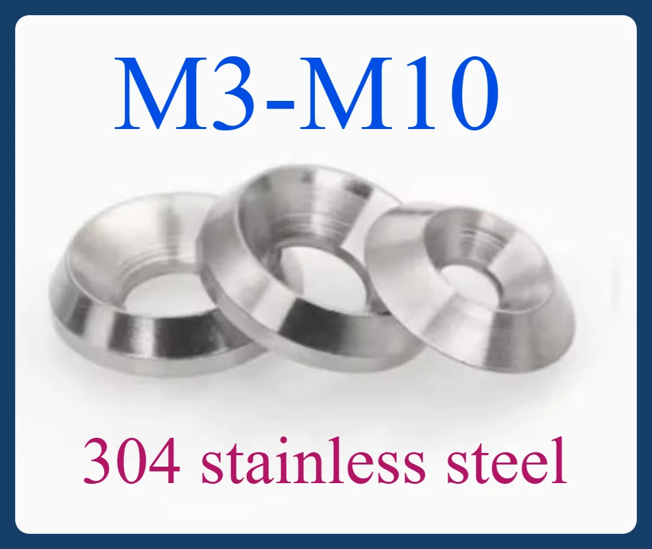 

304 Stainless Steel Countersunk Washer Conical Solid Flat Gasket Concave and Convex Tapered Cone ConicalM3 M4 M5 M6 M8 M10
