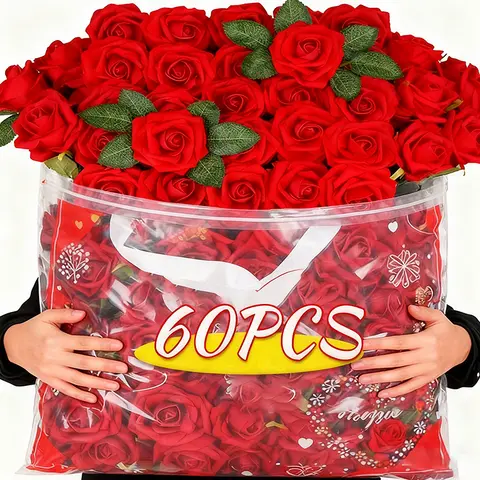 인공 장미 꽃 여러 가지 색상의 거품 꽃 DIY 홈 웨딩 장식 장미 꽃다발 발렌타인 데이 선물 상자 가짜 꽃 화환