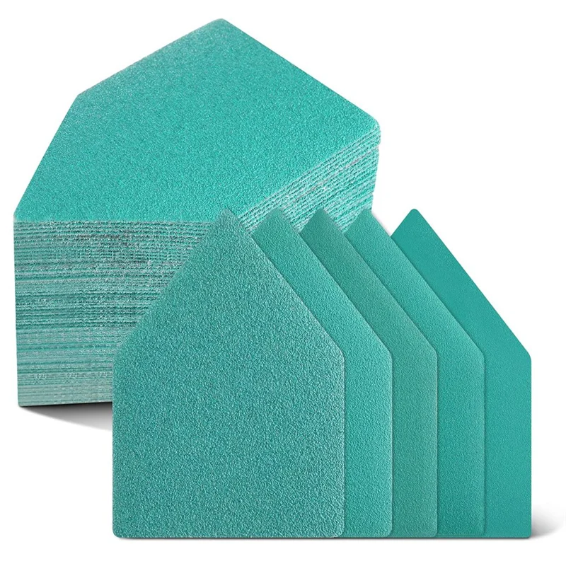 ABKP-Detail 50 fogli abrasivi per levigatrici M12-Sanding - Carta vetrata triangolare grana 80, 120, 150, 180, 240 (10 ciascuno)