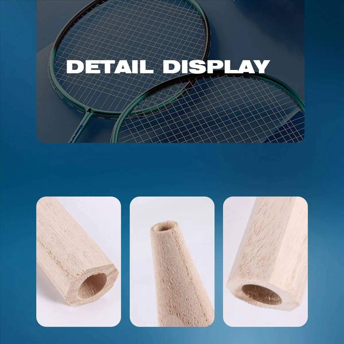 【CYBER MONDAY】2Pcs Badminton Racket Handle Grip Wooden Badminton Handle Repair of Badminton Racket,G6