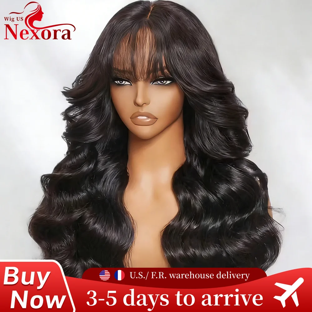 

Натуральный цвет, парик с центральной частью на кружевной основе 3x1, волнистые волосы, парик из натуральных волос с челкой, полностью машинной работы, плотность 200%, для женщин, 30 дюймов.