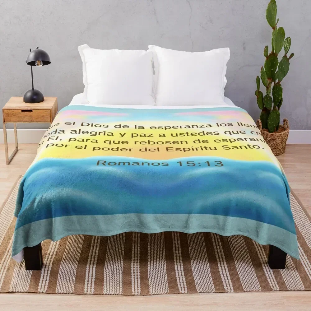 

Alegre Colorida Puesta De Sol Con Versículo Bíblico Throw Blanket Furry Beautifuls Blankets