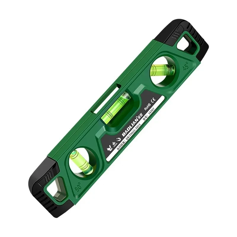 Three Bubble Mini Magnetic Level High Precision 0°/45°/90° 225MM Shockproof Ruler High-precision Horizontality Bore Gauge