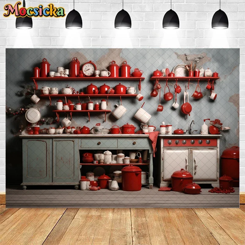 خلفية مطبخ داخلي لعيد الميلاد للأطفال ، صور عائلية للتصوير الفوتوغرافي ، جدار عتيق ، ديكور خشبي ، خلفية صورة استوديو