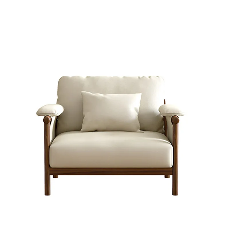 

North American black walnut sofa, modern simple new Chinese living room sofa