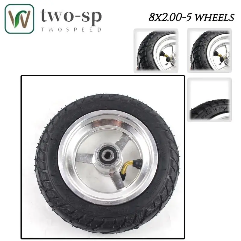 

8x2,00-5 дюймов, нескользящие бескамерные шины M10, детали электрического велосипеда, мотоцикла с пневматическим колесом и ступицей из сплава