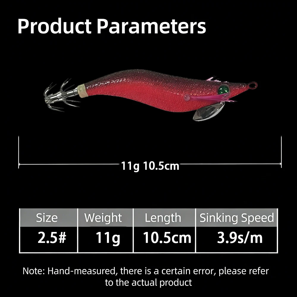2.5# Squid Lure UV Reflective Jigging Lures Slow Sinking Squid Hooks Sea Fishing Octopus Cuttlefish Luminous Sea Fishing Bait view 2