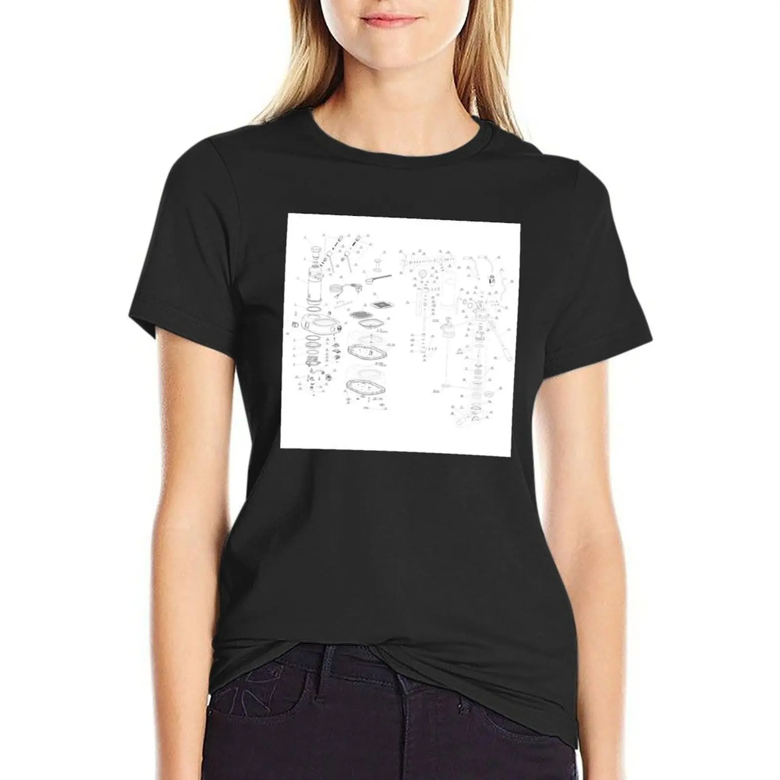 

La Pavoni Professional Patent Drawing T-Shirt tees hippie clothes animal print shirt for girls Woman T-shirts