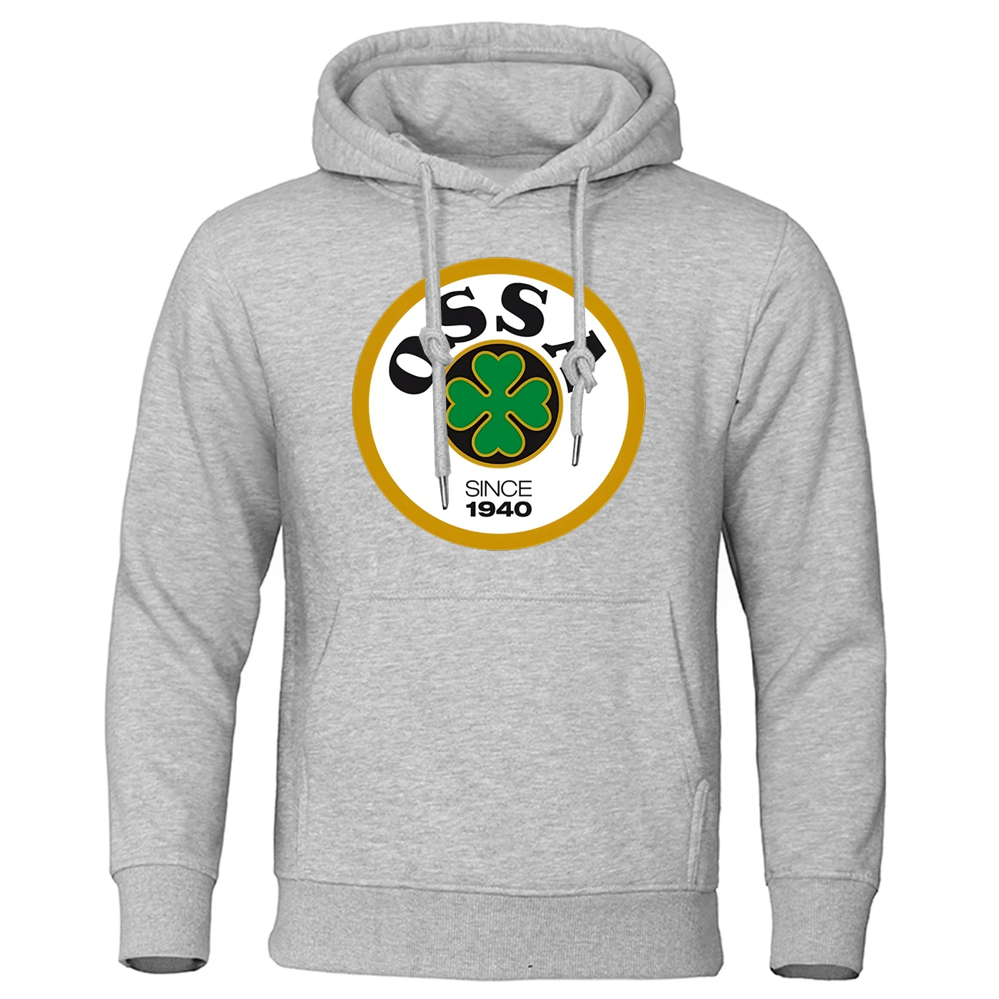 2025 Spring And Autumn Men's Solid Color Daily Commute Coat OSSA Logo Classic Retro Motorcycle Logo Print Hoodies