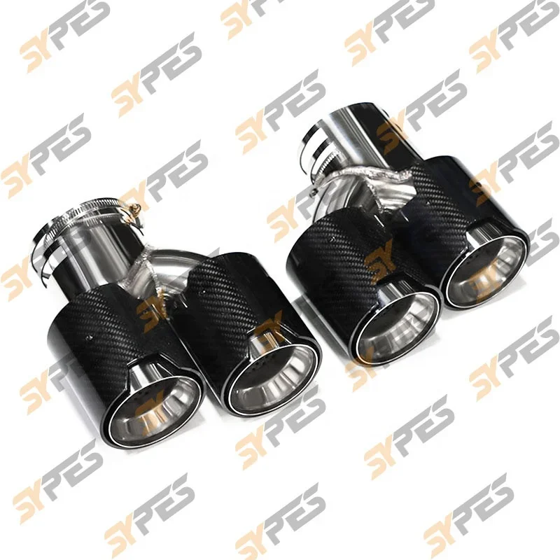 SYPES Car Exhaust Pipe Carbon Fiber Exhaust Tip For BMW G20 G21 M340i G42 M440i G22 M240i MPE 19-20 Muffler Tip Exhaust System