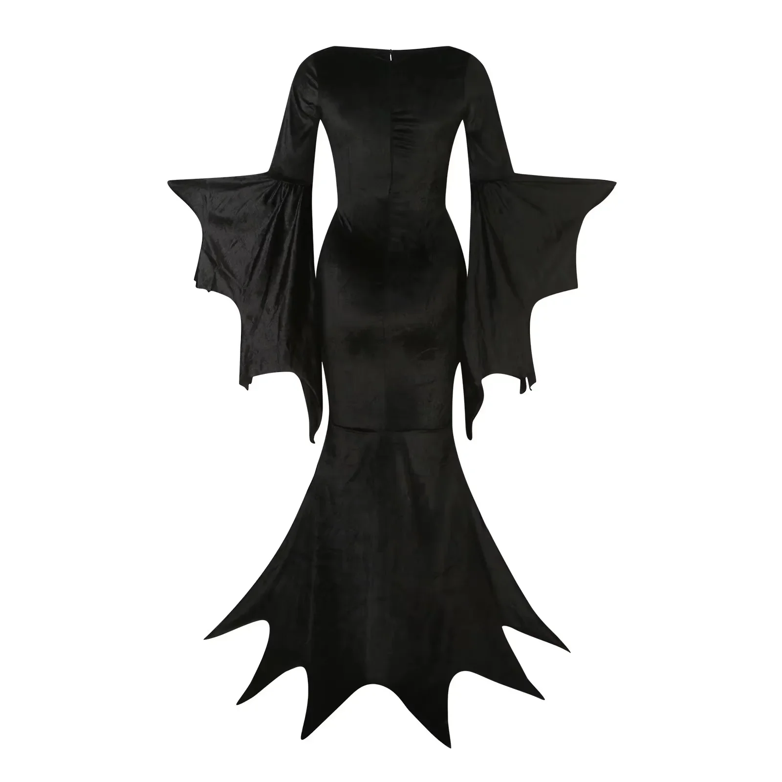 الساحرة زي خمر الأسود القوطية Morticia حورية البحر فستان الإناث هالوين مصاص دماء العروس تأثيري الزي رداء