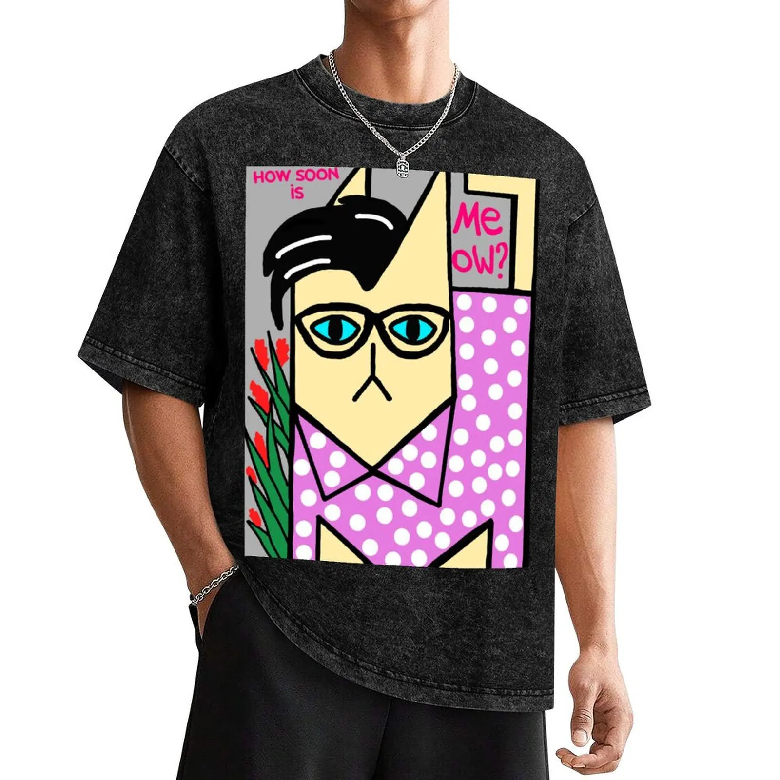 

How soon is Meow T-Shirt anime clothes funny meme t-shirts heavyweight t shirts for men