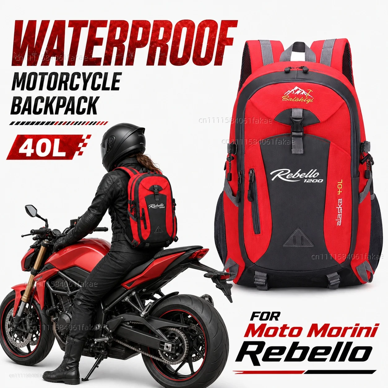 Mochila para motocicleta, mochila de viagem à prova d'água de 40l para moto morini rebello 1200 2012-2018, mochila para caminhadas ao ar livre, acampamento