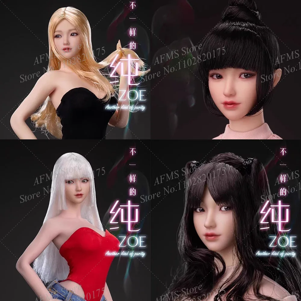 

I8-H005 1/6 Scale Collectible Figure Zoe Head Sculpt Long Blond/Black Curls Movable Eyes Carved Model Fit 12'' Action Figure