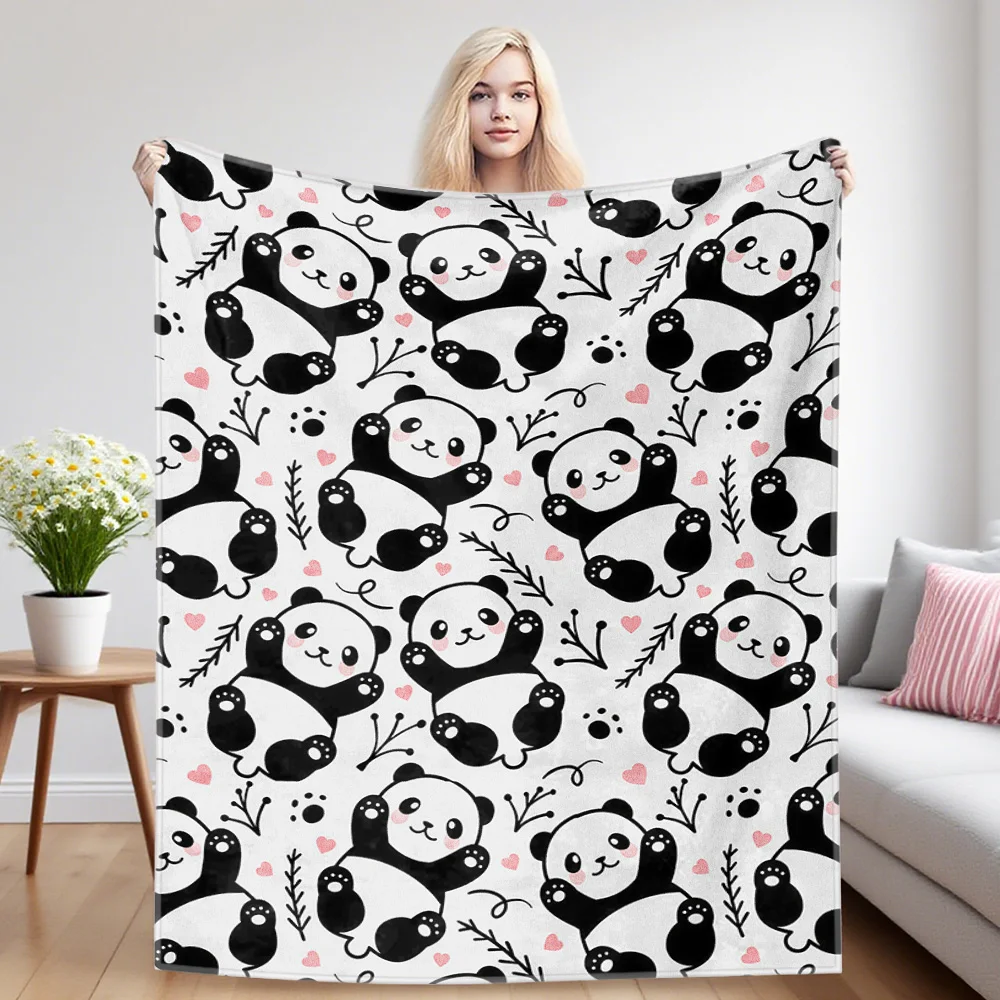 Panda Hug Nap Blanket,Flannel Blanket,Suitable For Sofas,Beds,Cars,Rooms,Offices,Camping,Exquisite Gift Blankets