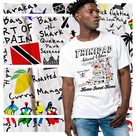 Camiseta de Trinidad, bandera de Trinidad y Tobago, estrella TNT, mapa de Trini, camiseta de carnaval Soca
