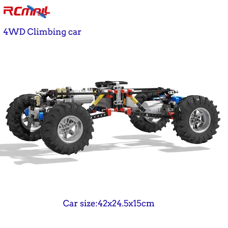 4WD Climbing Car Off-road Front Suspension System MOC Parts Kits 23798+15038 Tyre Compatible with LEGOed