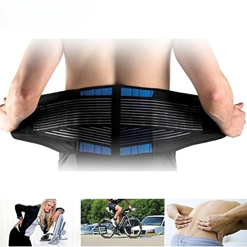 Adjustable Neoprene Double Pull Lumbar Support Lower Brace Pain Relief Waist Band S-6XL Plus Size, Unisex Back Belt Lumbar