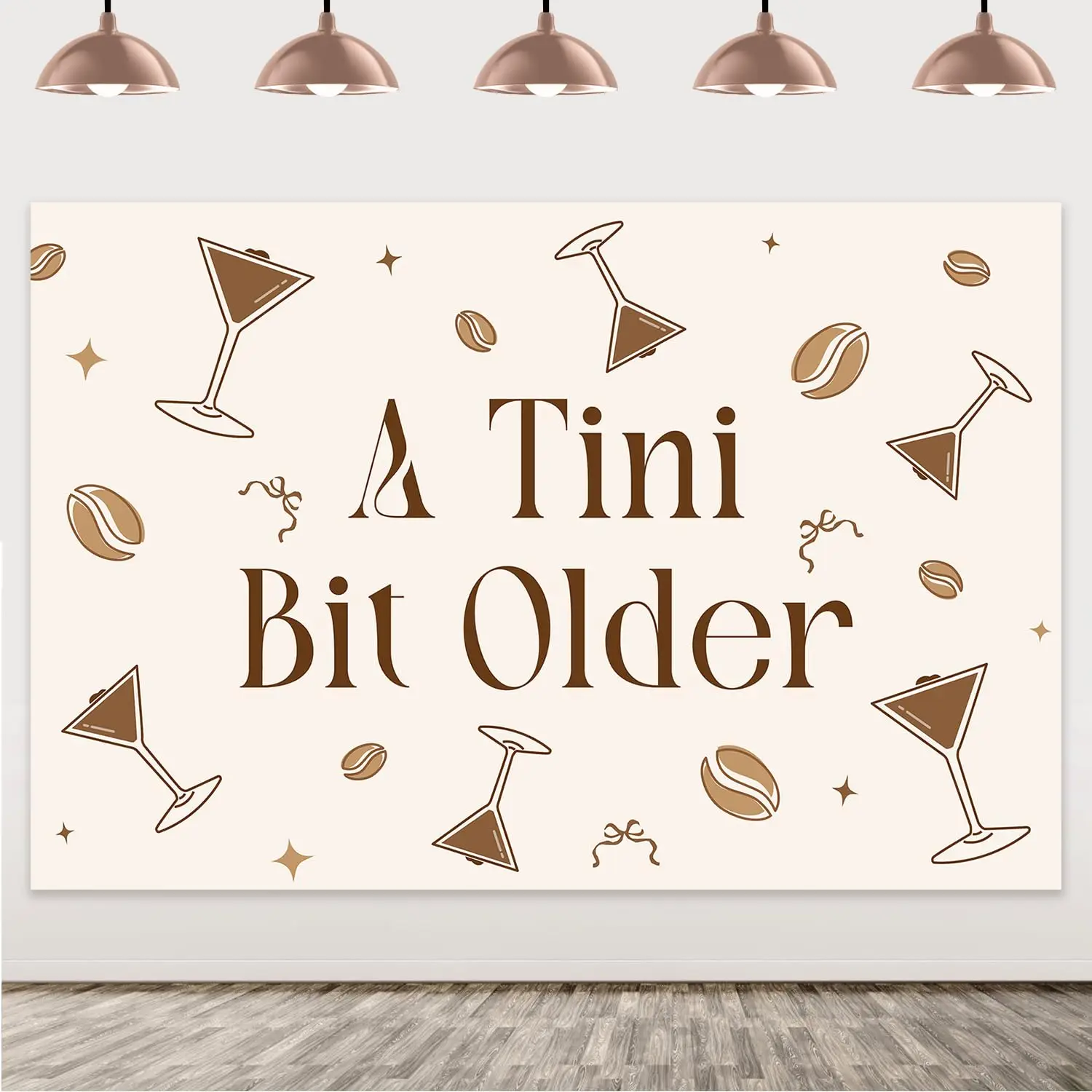 1 Juego de un Tini Bit Old Espresso Martini telón de fondo café cóctel Bar tema decoración de cumpleaños frijoles marrones gotas de Chocolate