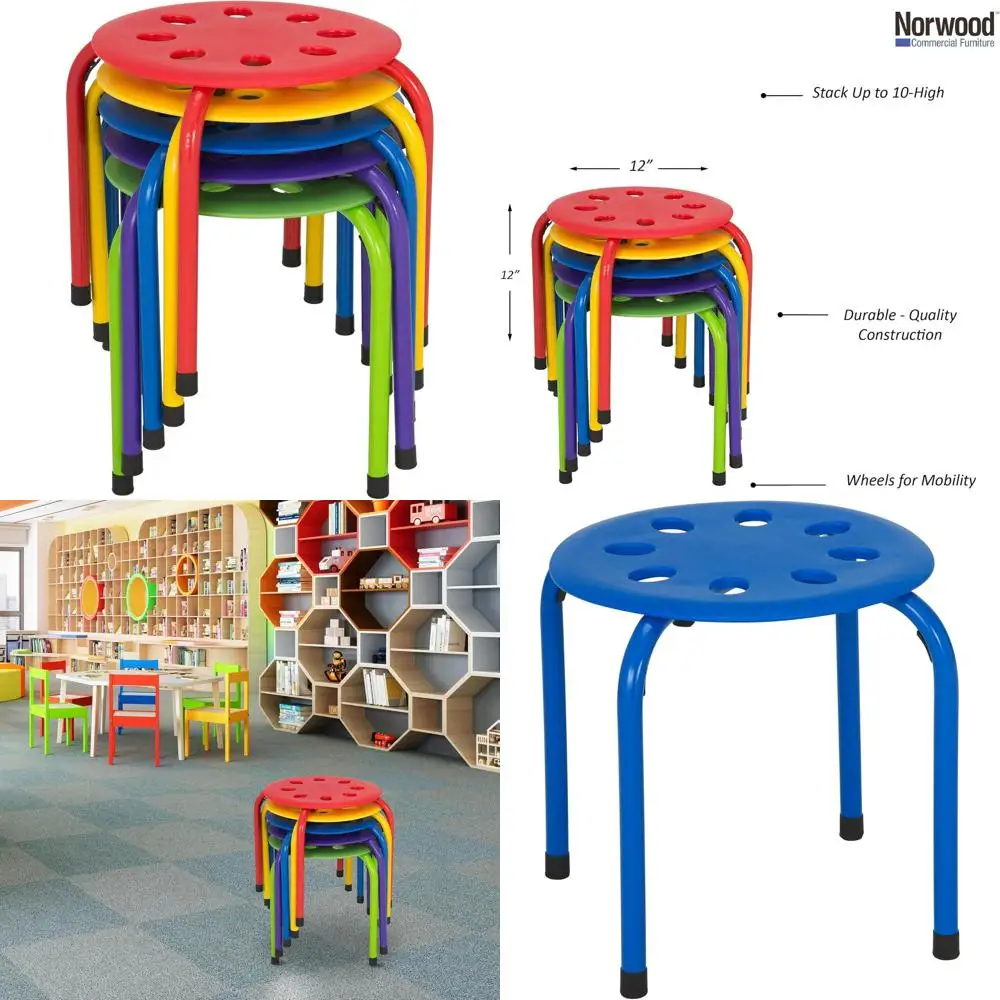 

Детские складные стульчики для детского сада, 12 портативных штабелируемых стульчиков для класса, разные цвета, набор из 5 штук