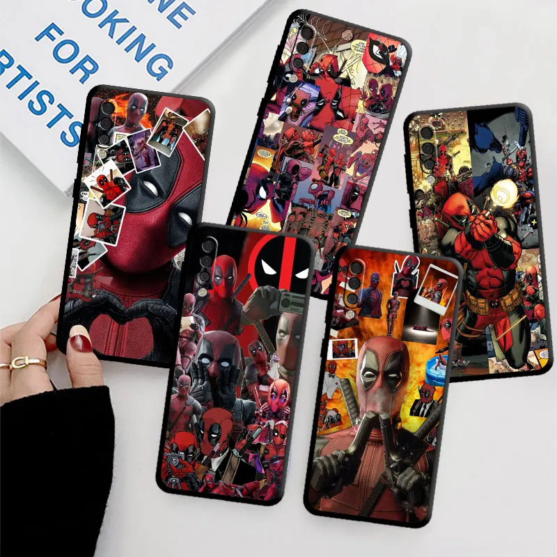 Case For Samsung Galaxy A50 A70 Note 20 Ultra 10 Plus 9 8 A03 A20e A40 A30 A04 A10 Phone Cover TPU Funda Comics Deadpool Marvel