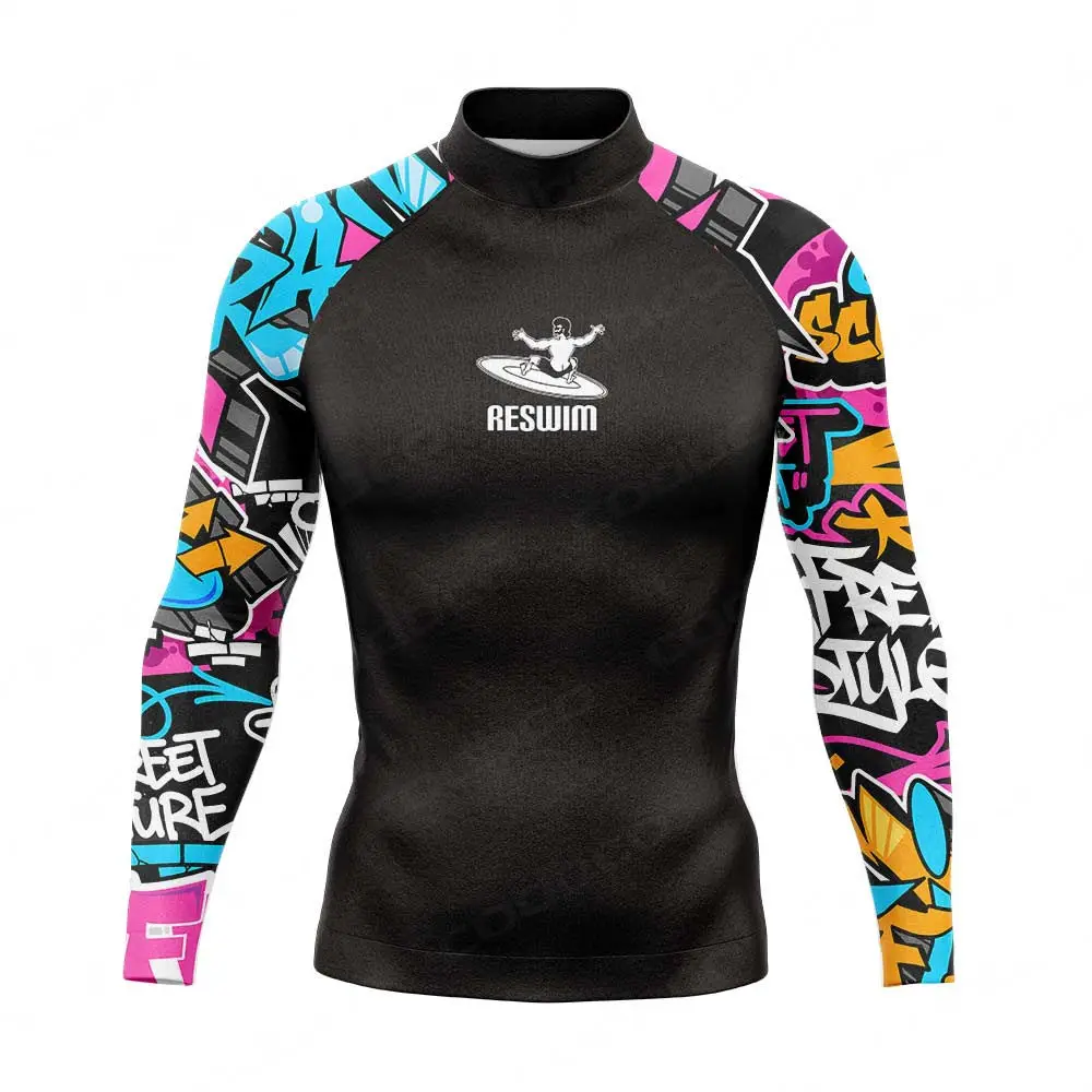 Rash guard da uomo nuoto Surf Diving costume da bagno 2024 camicie da Surf a maniche lunghe UPF 50 t-shirt costumi da bagno abbigliamento sportivo