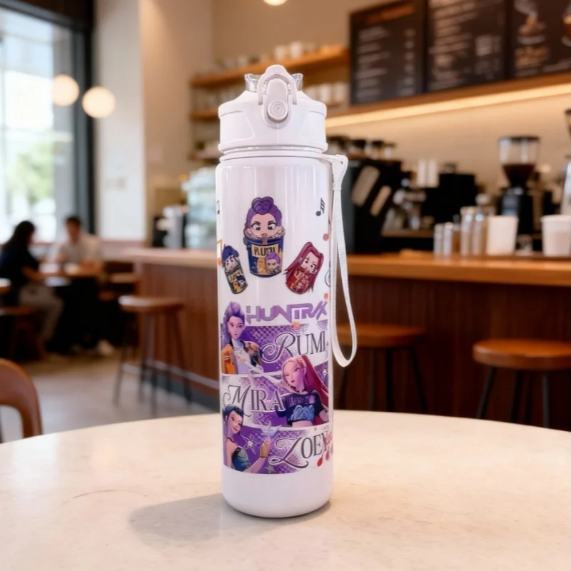 

Детская бутылка для воды с мультяшным дизайном, высококачественная, 750 мл, спортивная, непроливаемая, пластиковая, милая, для девочек, подарок на Рождество и день рождения